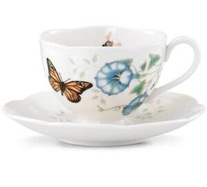 NEW Lenox Butterfly Meadow Monarch Teacup & Saucer Plate (Capacity: 8 oz.)